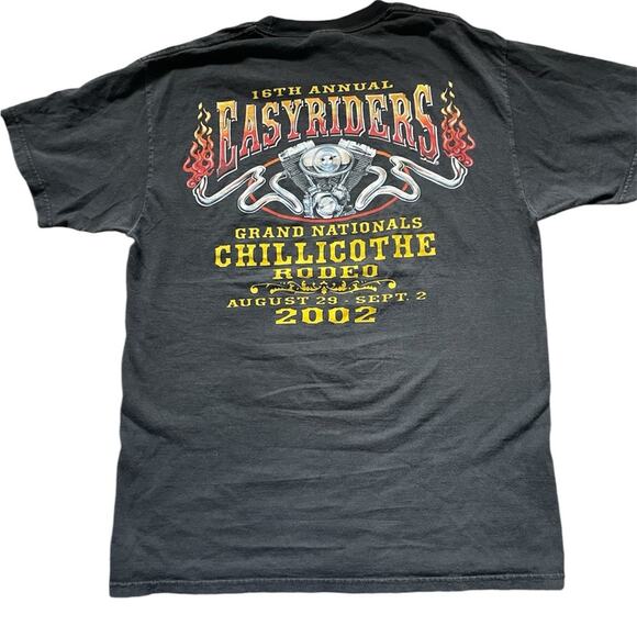 Hanes EasyRiders Mens/Teen Biker Tee 2002 Size Medium Rodeo Y2K Vintage - Picture 1 of 5